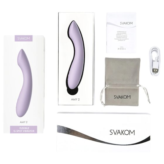 Svakom Amy 2 - nabíjecí, vodotěsný vibrátor na bod G (fialový)