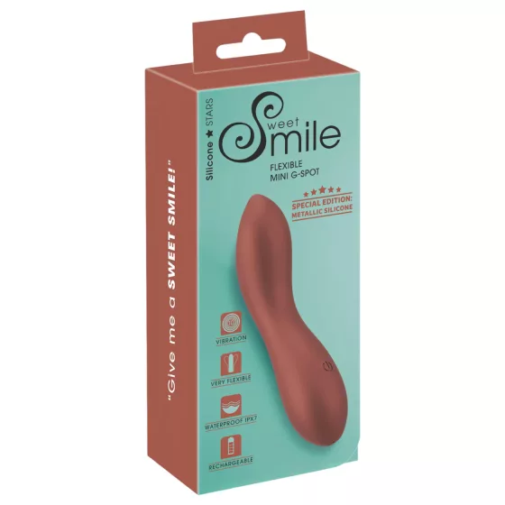 Smile - mini vibrátor na G-bod - flexibilní - bronzová barva