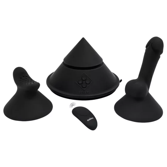The Cowgirl Cone - prémiový sex stroj ovládaný aplikací - se 2 vyměnitelnými nástavci, 20 režimů vibrací (černý)