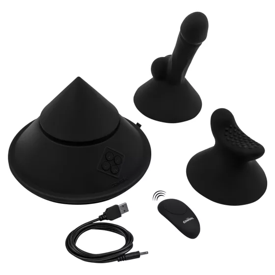 The Cowgirl Cone - prémiový sex stroj ovládaný aplikací - se 2 vyměnitelnými nástavci, 20 režimů vibrací (černý)
