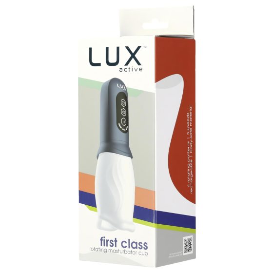 LUX Active First Class - rotační hlavice masturbátor (bílá-šedá)