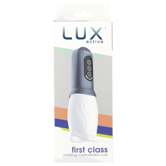 LUX Active First Class - rotační hlavice masturbátor (bílá-šedá)