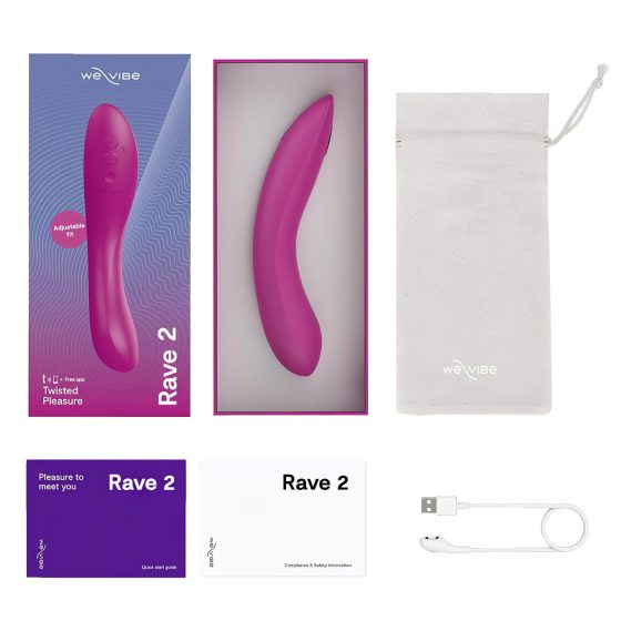 We-Vibe Rave 2 - vibrátor na bod G - dobíjecí, chytrý - růžový