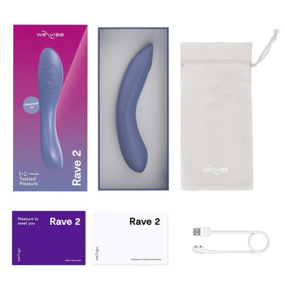We-Vibe Rave 2 - chytrý, akumulátorový vibrátor na G-bod (modrý)