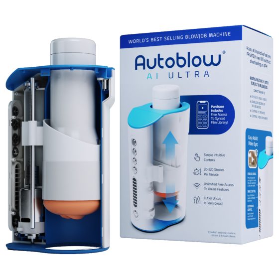 Autoblow A.I. Ultra - mužský masturbátor - realistická ústa - bílý