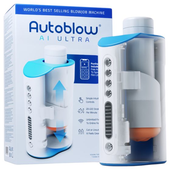 Autoblow A.I. Ultra - mužský masturbátor - realistická ústa - bílý