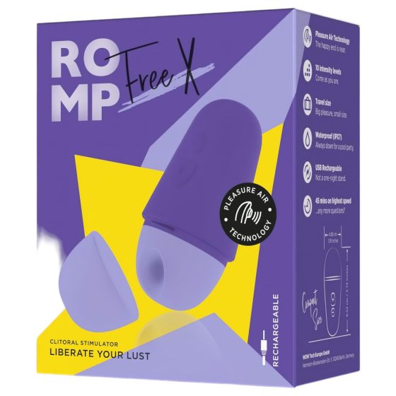 ROMP Free X - bezdrátový stimulátor klitorisu s tlakem vzduchu (fialový)