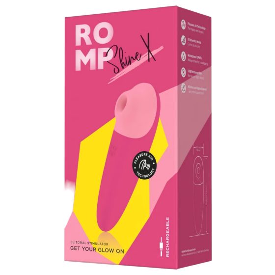 ROMP Shine X - akumulátorový vzduchový stimulátor klitorisu (růžový)
