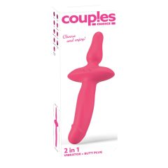 Couples Choice - 2v1 vibrátor a anální plug (růžový)