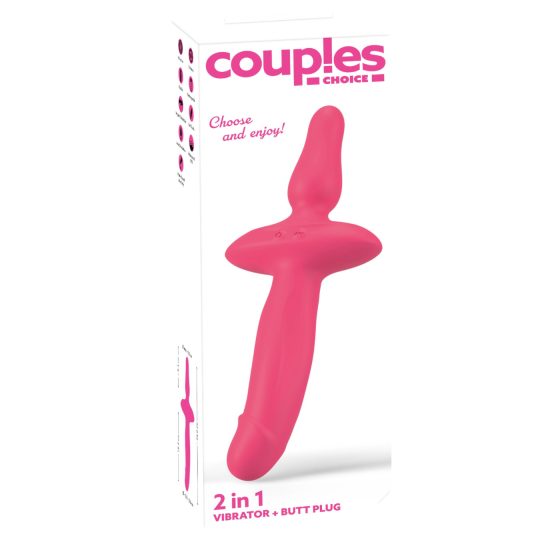 Couples Choice - 2v1 vibrátor a anální plug (růžový)