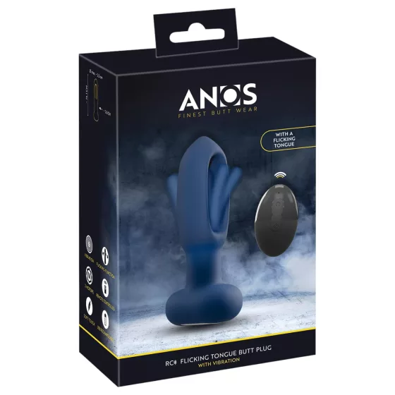 ANOS - anální vibrátor s jazýčkem - modrý