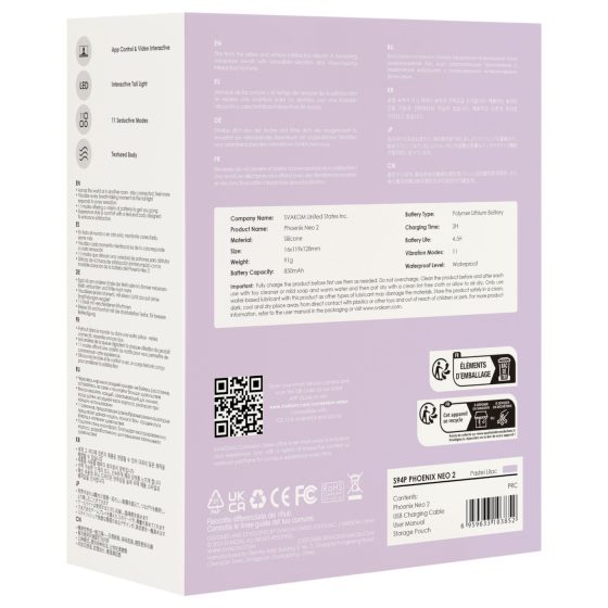 Svakom Phoenix Neo 2 - chytré vibrační vajíčko - fialová