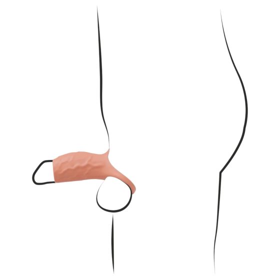 Realistixxx - Otevřený vibrační návlek na penis (přírodní)