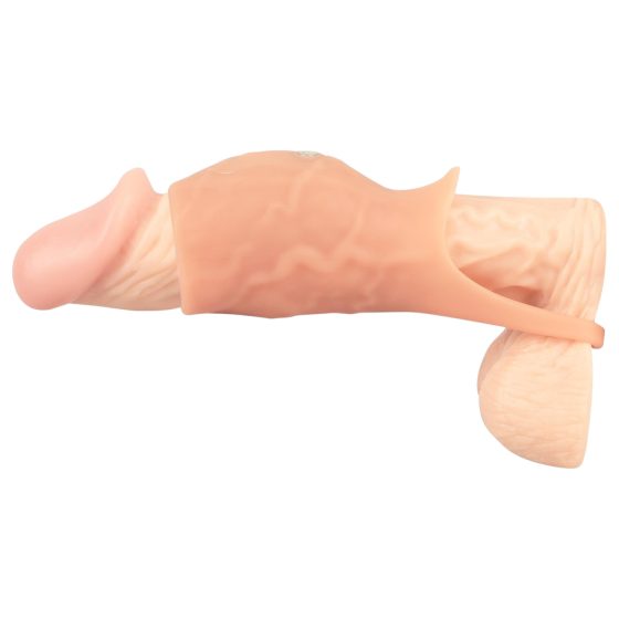 Realistixxx - Otevřený vibrační návlek na penis (přírodní)