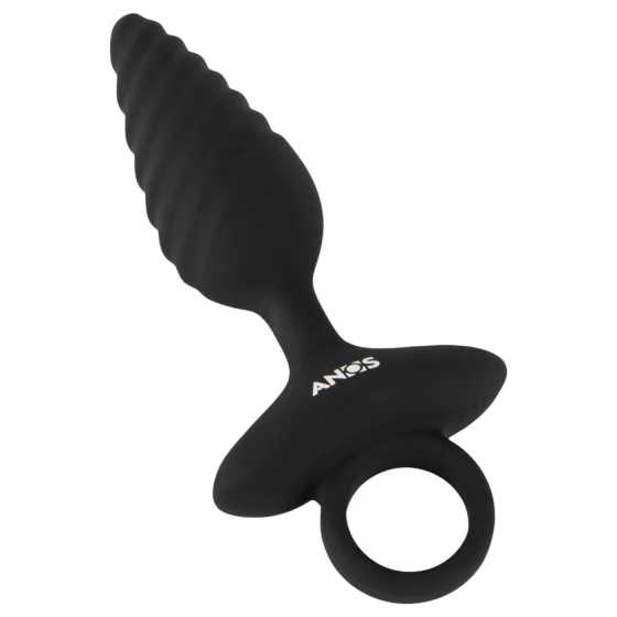ANOS - anální vibrátor s drážkami - černý