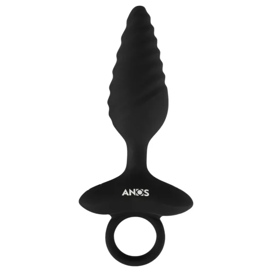 ANOS - anální vibrátor s drážkami - černý