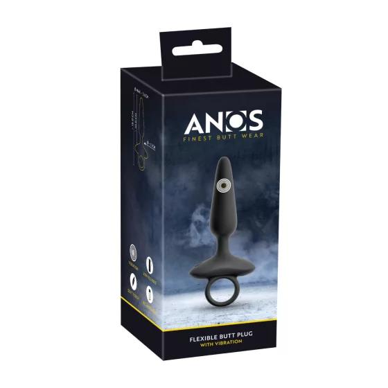 ANOS - anální vibrační kolík s držadlem - černý