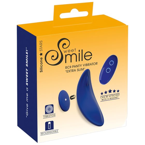 Smile - extra tenký, dálkově ovládaný vibrační kalhotky (modrá)
