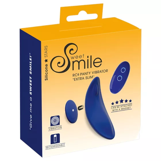 Smile - nositelné extra tenké vibrační kalhotky s dálkovým ovládáním (modré)
