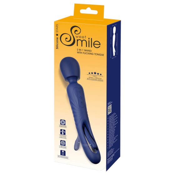 Smile - 2v1 jazykový masážní vibrátor (modrý)