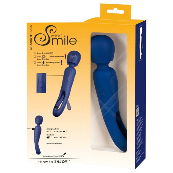 Smile - 2v1 jazykový masážní vibrátor (modrý)