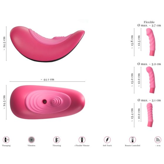 VibePad Rideon - pulzující houpačka pro stimulaci G-bodu a klitorisu (růžová)