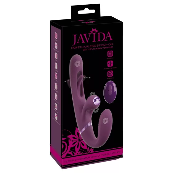 Javida - bezramínkové nasazovací párové vibrátory (fialové)