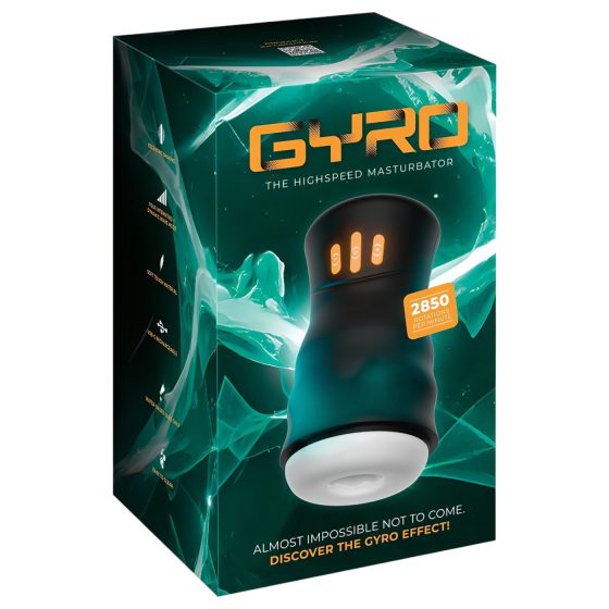 You2Toys Gyro - otáčivý, vibrující masturbátor (černý)