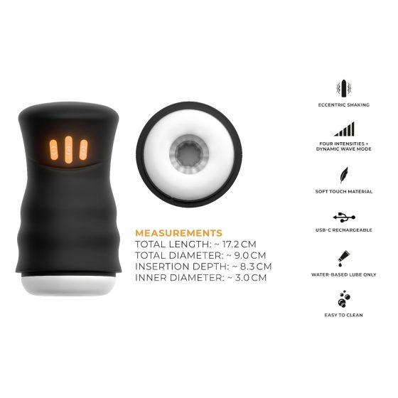 You2Toys Gyro - rotační vibrační masturbátor - černý