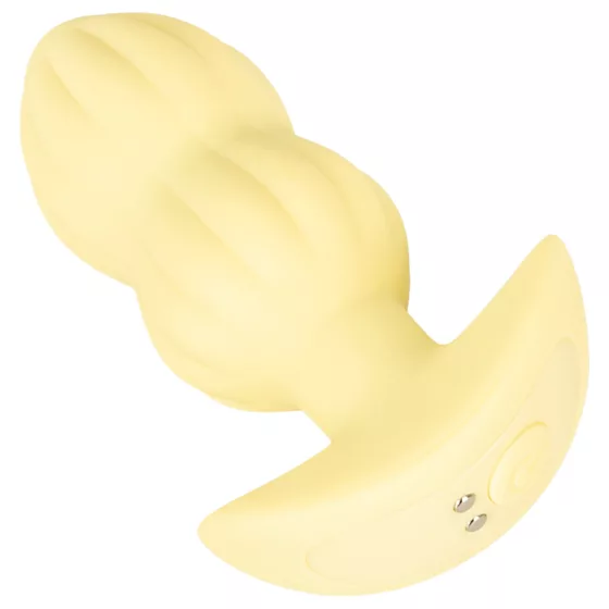 Cuties Mini - anální vibrátor s vroubkováním - žlutý