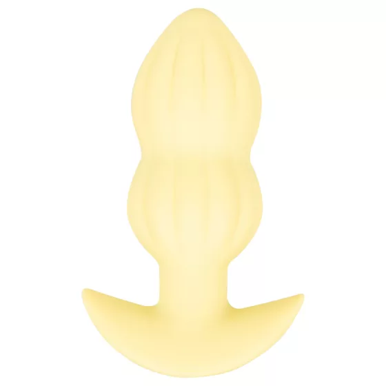 Cuties Mini - anální vibrátor s vroubkováním - žlutý
