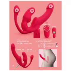   You2Toys Strapless - připínací 3ramenný vibrátor (růžový)