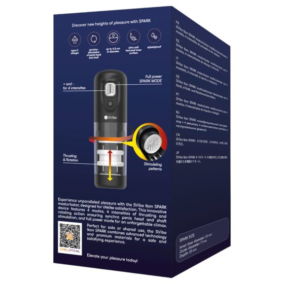 Snail Vibe Ikon Spark - automatický masturbátor - černý