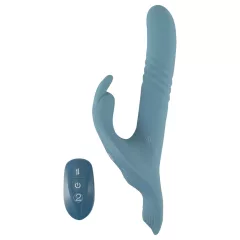   You2Toys - 3dílný připínací králičí přirážecí vibrátor s dálkovým ovládáním (modrý)