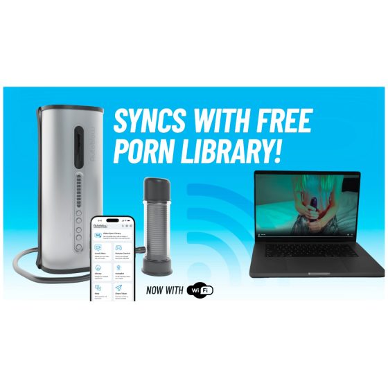 VacuGlide 2 - automatický mužský masturbátor - luxusní, na síť - stříbrný