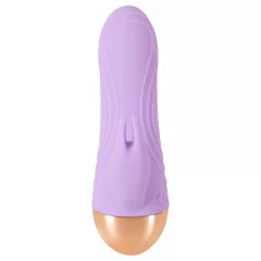   Cuties - akumulátorový, vodotěsný mini vibrátor s dráždičem klitorisu (fialový)