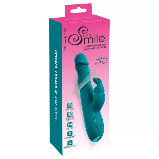 Sweet Smile - králičí vibrátor s vlnovitým pohybem (modrý)