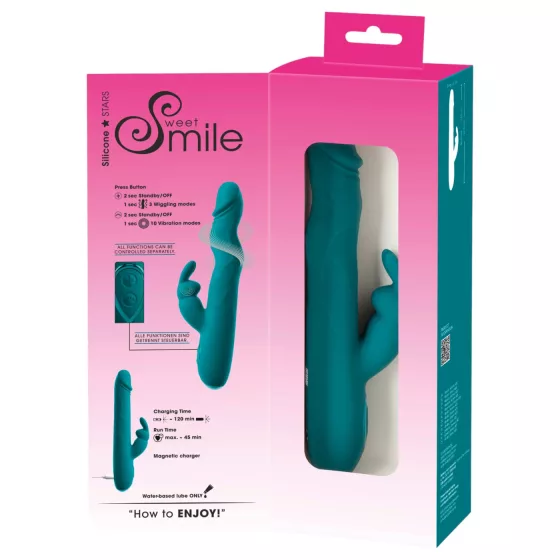Sweet Smile - králičí vibrátor s vlnovitým pohybem (modrý)