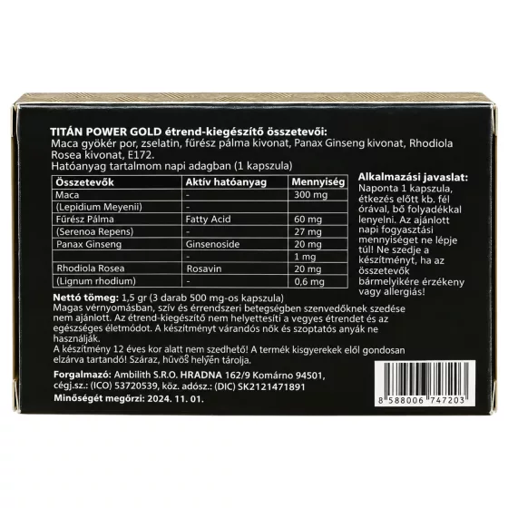Titan Power Red - doplněk stravy pro muže - 3 kapsle