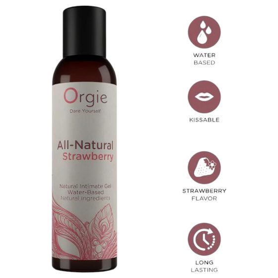 Orgie All Natural - gel na vodní bázi - jahoda (150ml)