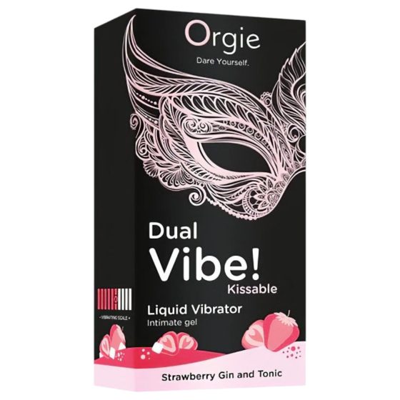 Orgie Dual Vibe - unisex tekutý vibrátor - Jahoda - Gin Tonic (15 ml)