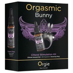   Orgie Orgasmic Bunny - vibrační kroužek na penis set (černý)