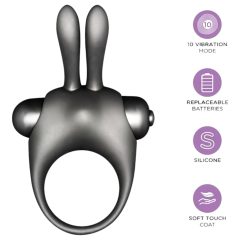  Orgie Orgasmic Bunny - vibrační kroužek na penis set (černý)