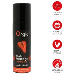 Orgie High Voltage - tekutý vibrátor - jahoda (15ml)