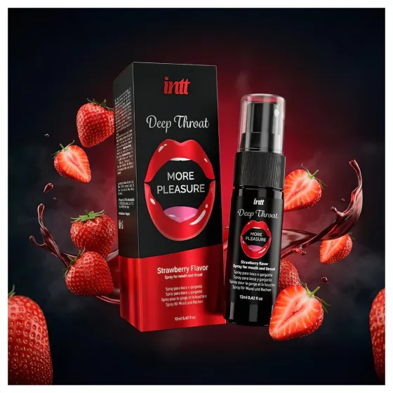intt Deep Throat - sprej na hluboké hrdlo - jahoda (12 ml)