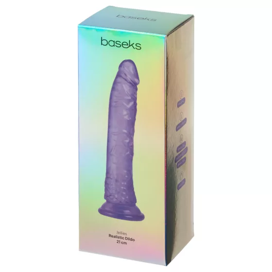 Baseks Jellies - gelový dildo s přísavkou (fialový)
