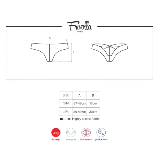 Obsessive Frivolla - pikantní krajkové kalhotky - černé - L/XL