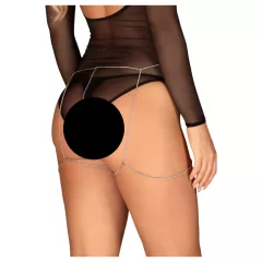   Obsessive Bijou 905 - šperkový tělový postroj spodní (stříbrný) - S-L