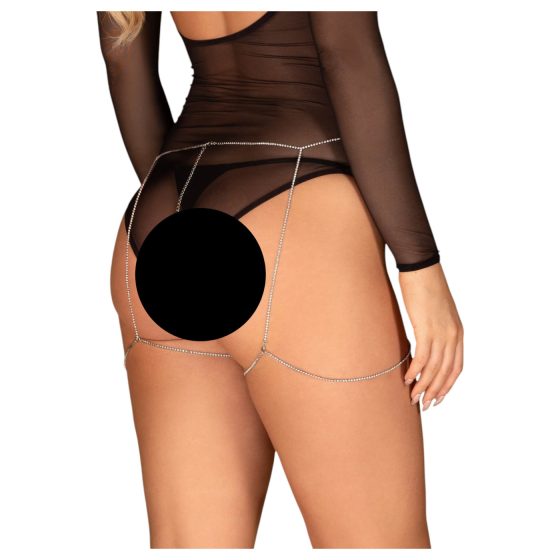 Obsessive Bijou 905 - tělový šperk pás (stříbrný) - S-L