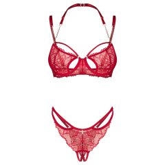 Obsessive - krajková podprsenková souprava - červená